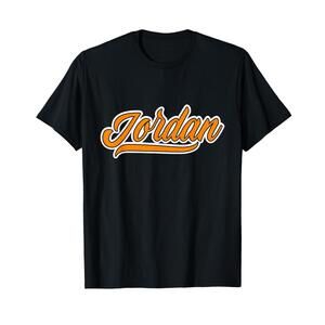 Elegant First Name Jordan Team Jordan Cool Orange Font T-Shirt